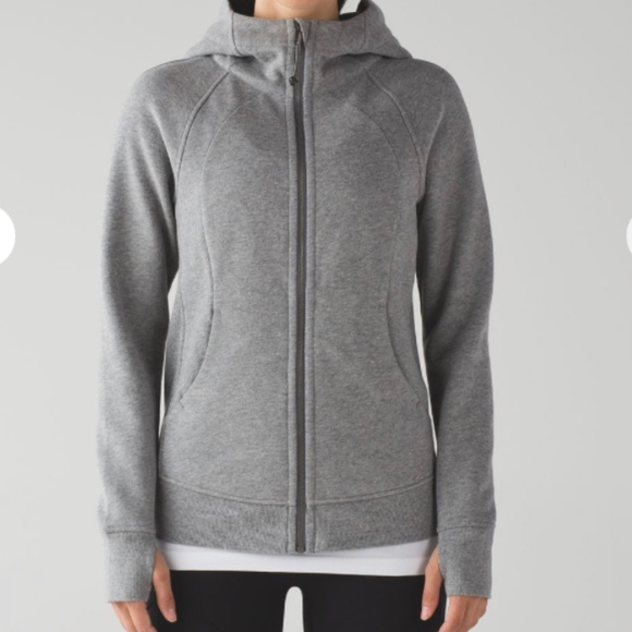 Lululemon Scuba Hoddie * Light Cotton Fleece. Size 4 in Heathered Medium Grey - Picture 1 of 12